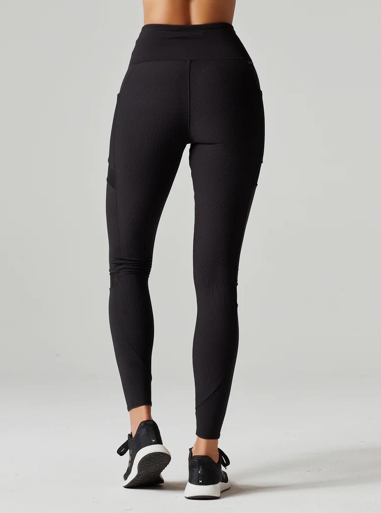 Blanc Noir Directional Rib Legging - Black