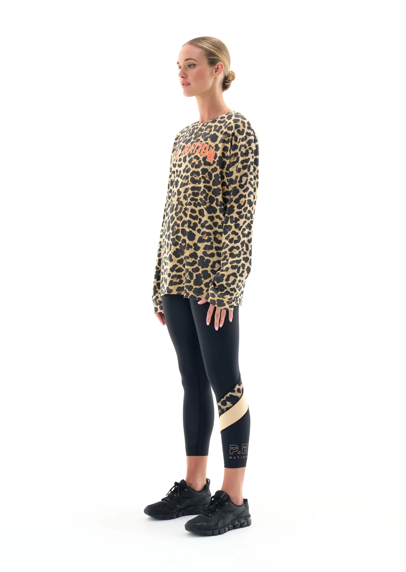 P.E Nation VALLEY LS TEE IN ANIMAL PRINT