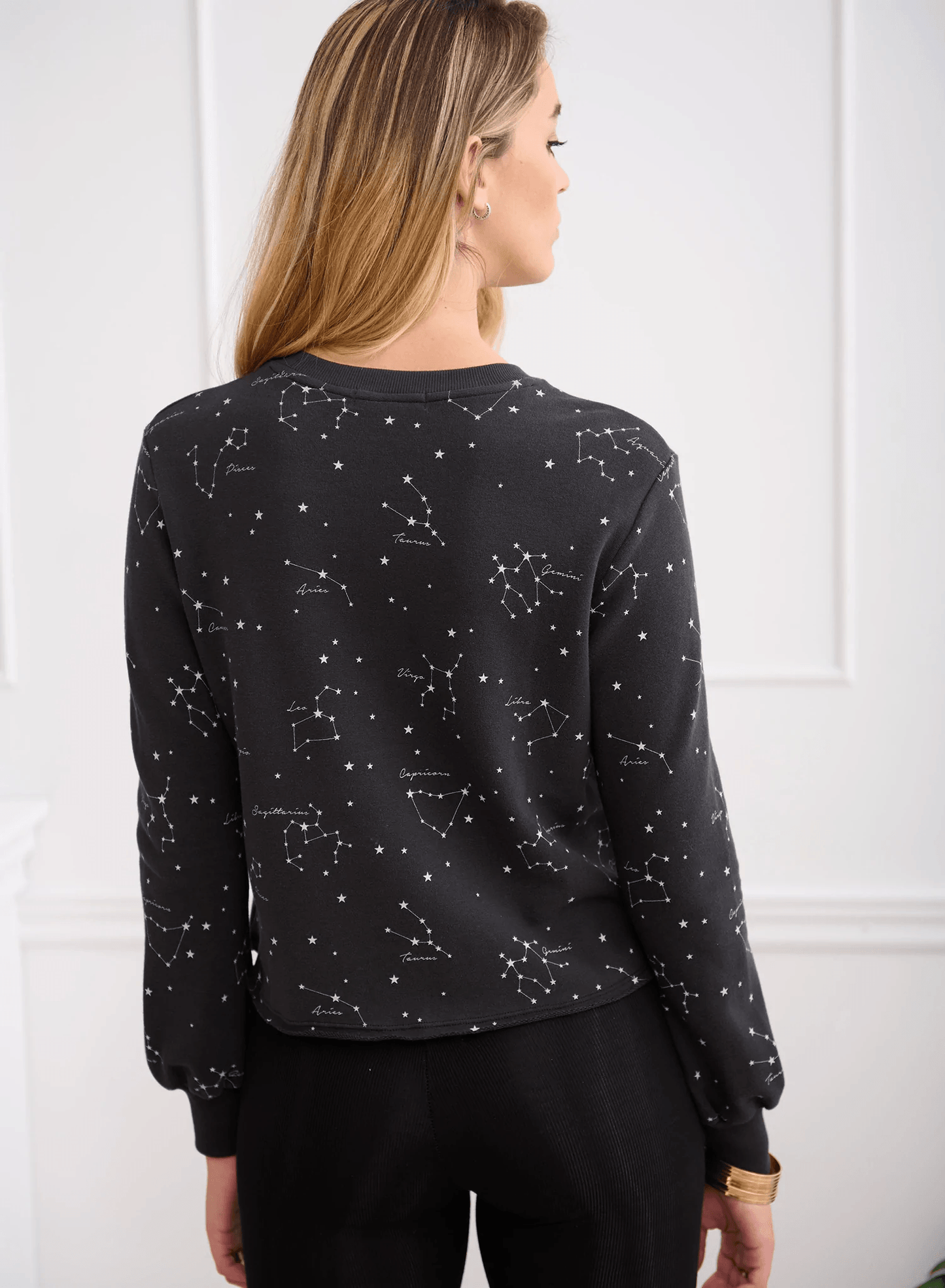 CHRLDR ASTRO NIGHT Lounge Balloon Sleeve Top - Black - Kota Wellness