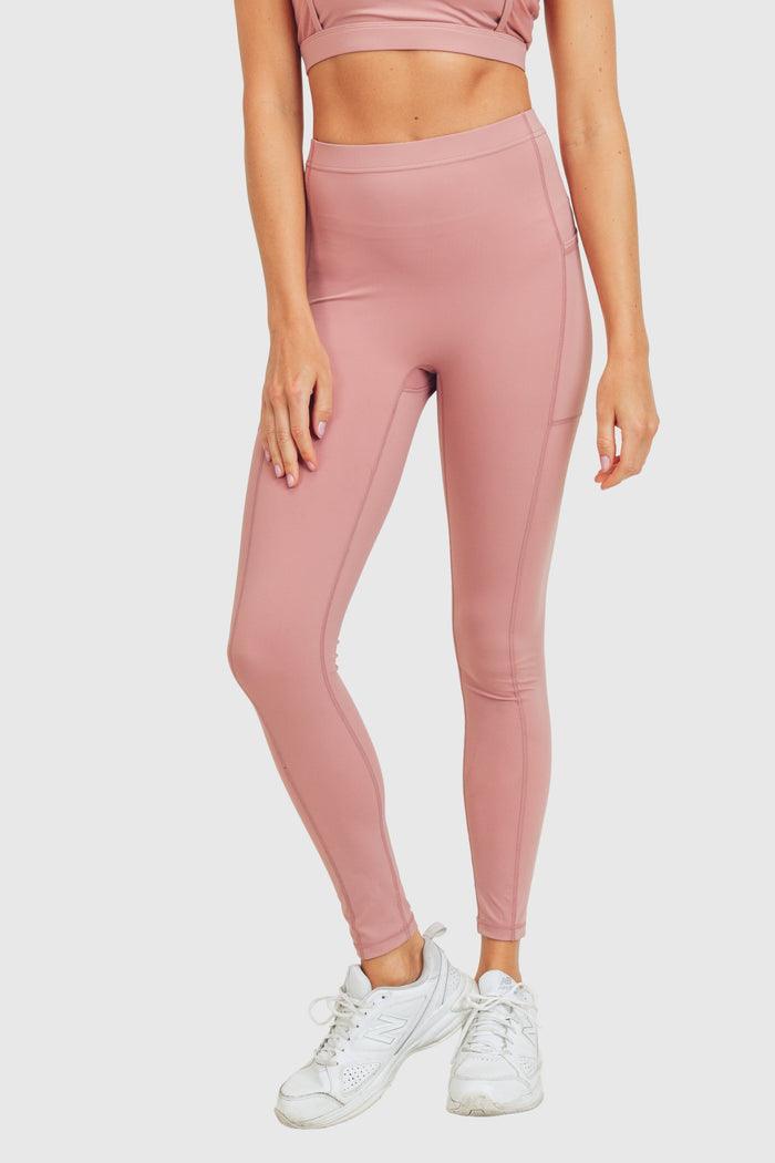 Mono B GREEN No Front Seam Swoop Leggings - Ash Rose - Kota Wellness