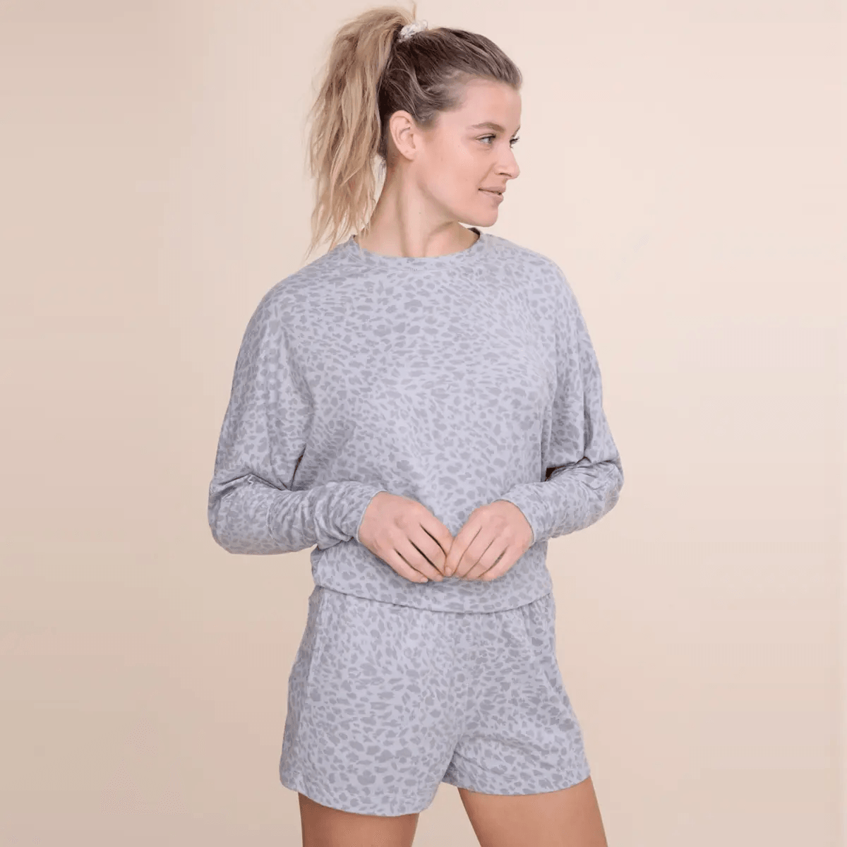 Mono B Leopard Print Dolman Lounge Top - Kota Wellness