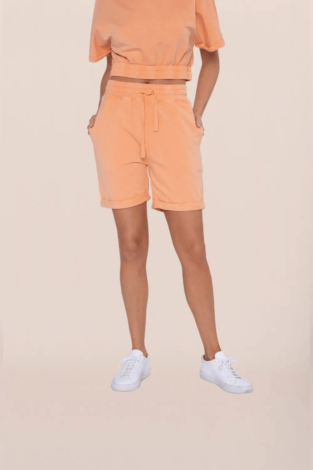 Mono B Relaxed High-Waisted Shorts - Coral Sands - Kota Wellness