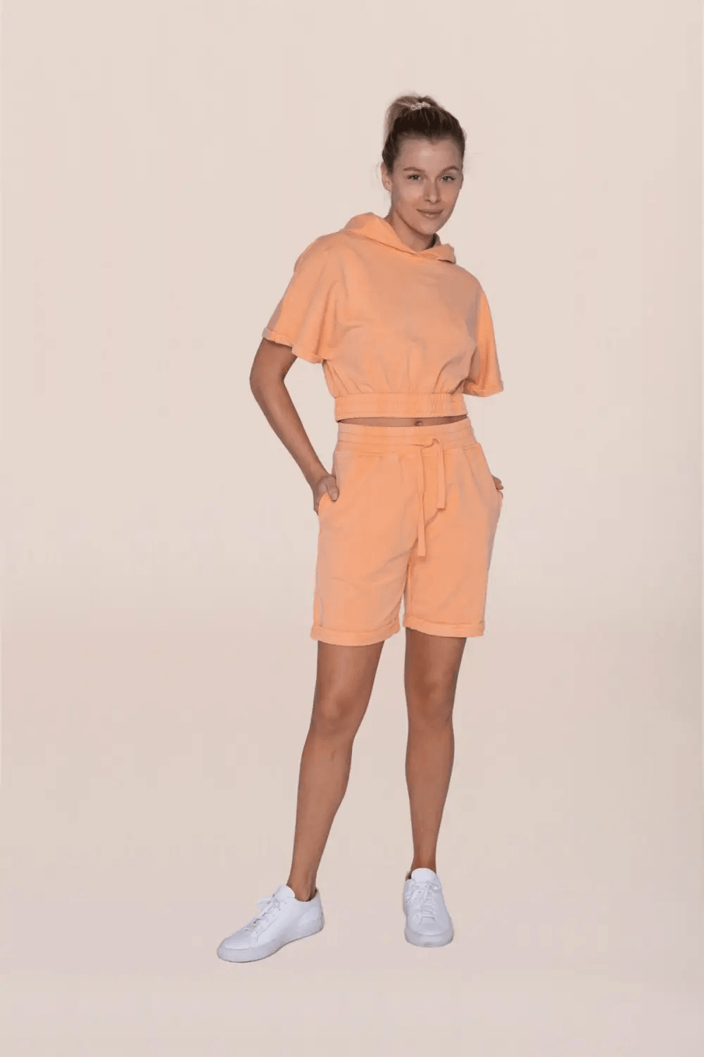 Mono B Relaxed High-Waisted Shorts - Coral Sands - Kota Wellness
