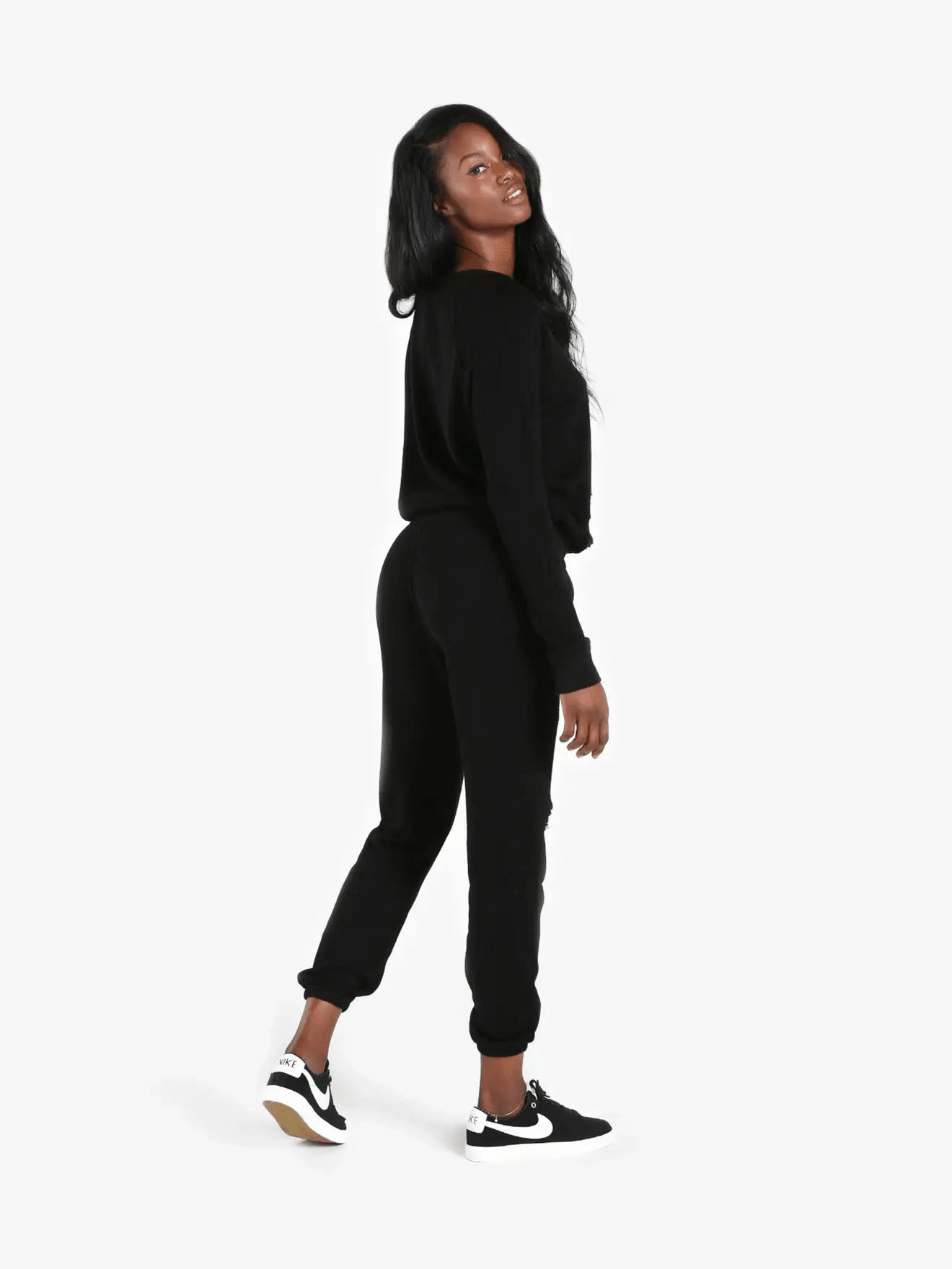 n:philanthropy Blackbird Deconstructed Sweatshirt - Black Cat - Kota Wellness