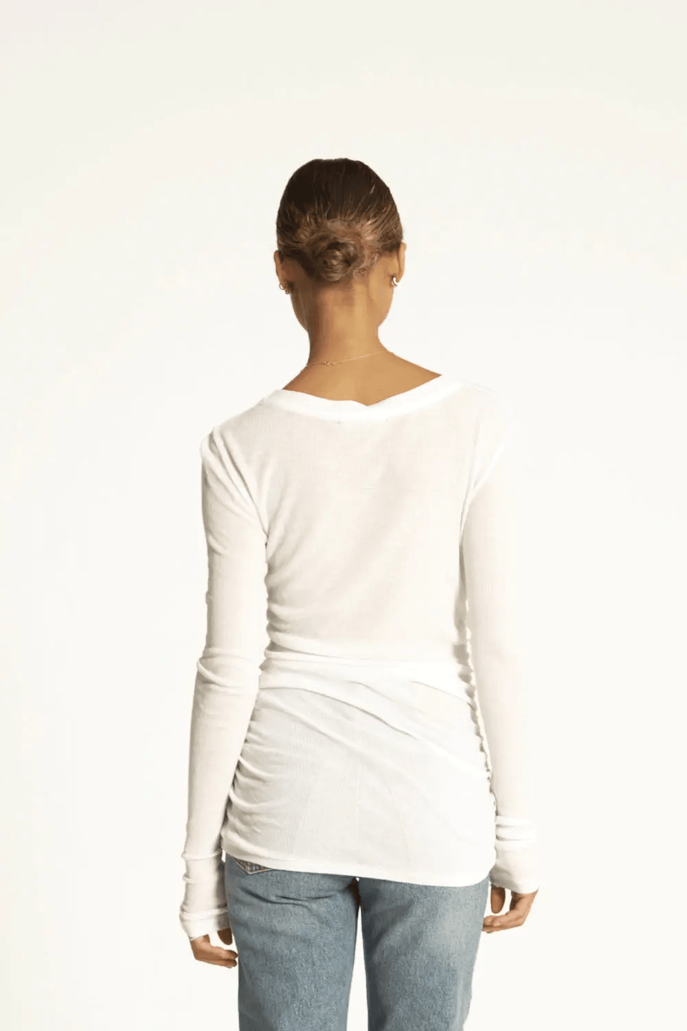 n:philanthropy Gavin Long Sleeve Tee - White - Kota Wellness