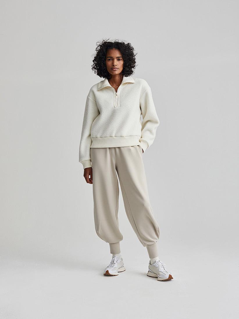Varley Roselle Half Zip Fleece - Egret - Kota Wellness