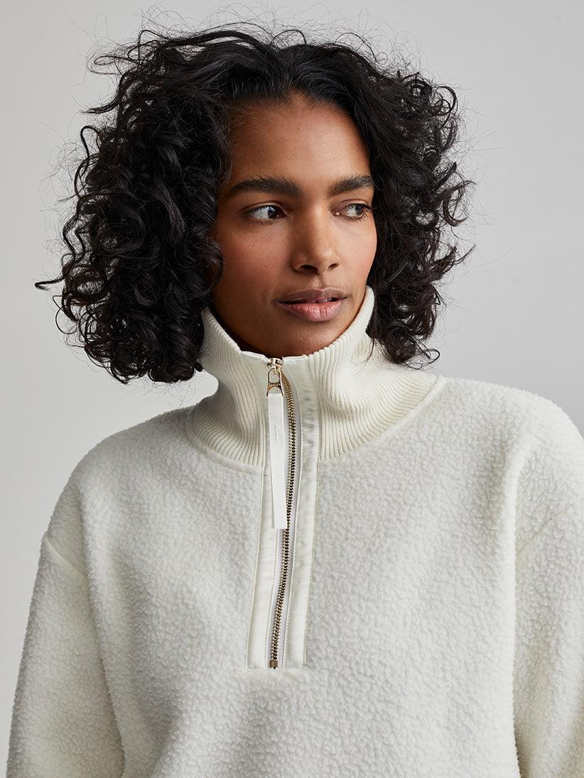 Varley Roselle Half Zip Fleece - Egret - Kota Wellness