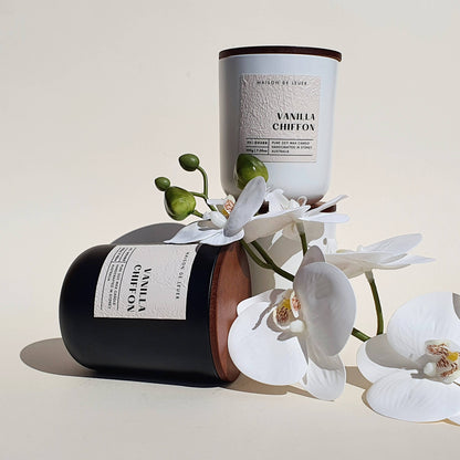 Maison De Lueur - Vanilla Chiffon | Vanilla | 200g Matte Luxe Eco Soy Candle - Matte Black