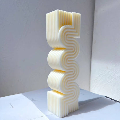 Maison De Lueur - DIO | Nordic S Shape Wave Pillar Candle | Eco soy wax