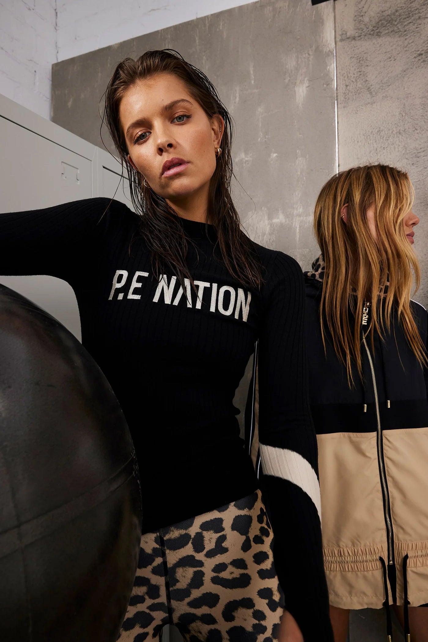 P.E Nation NORTH PEAK KNIT LS TOP IN BLACK