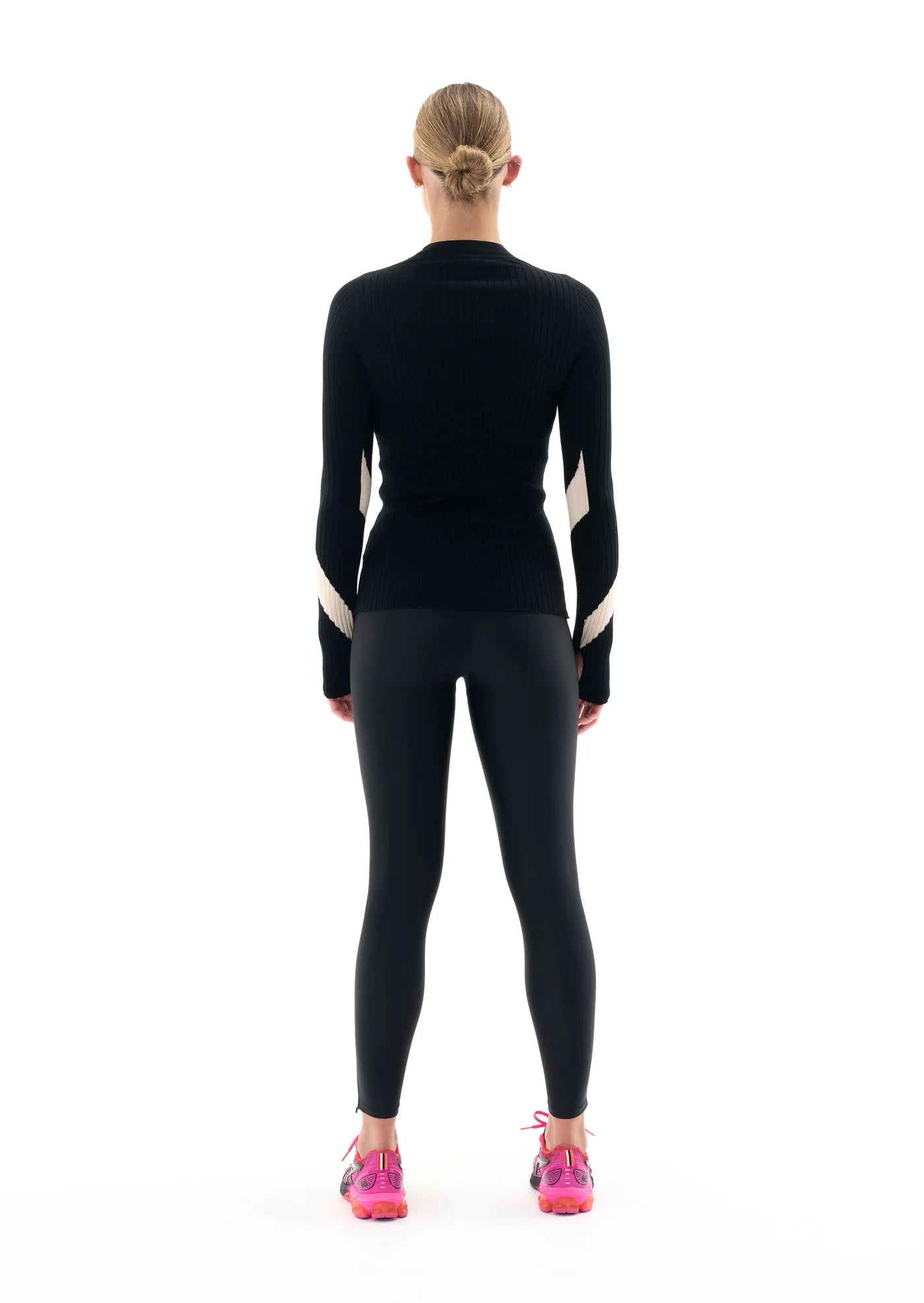 P.E Nation NORTH PEAK KNIT LS TOP IN BLACK
