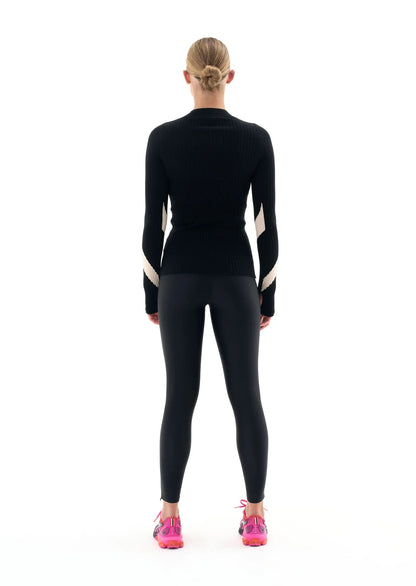 P.E Nation NORTH PEAK KNIT LS TOP IN BLACK