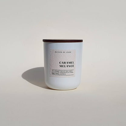 Maison De Lueur - Caramel Melange | Vanilla Caramel | 200g Matte Soy Candle - Matte White