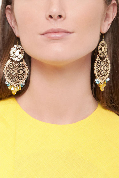 Sita Nevado Cancan Yellow Beaded Earrings