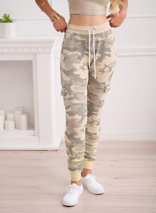 CHRLDR FADED CAMO Cargo Sweatpants - Taupe - Kota Wellness