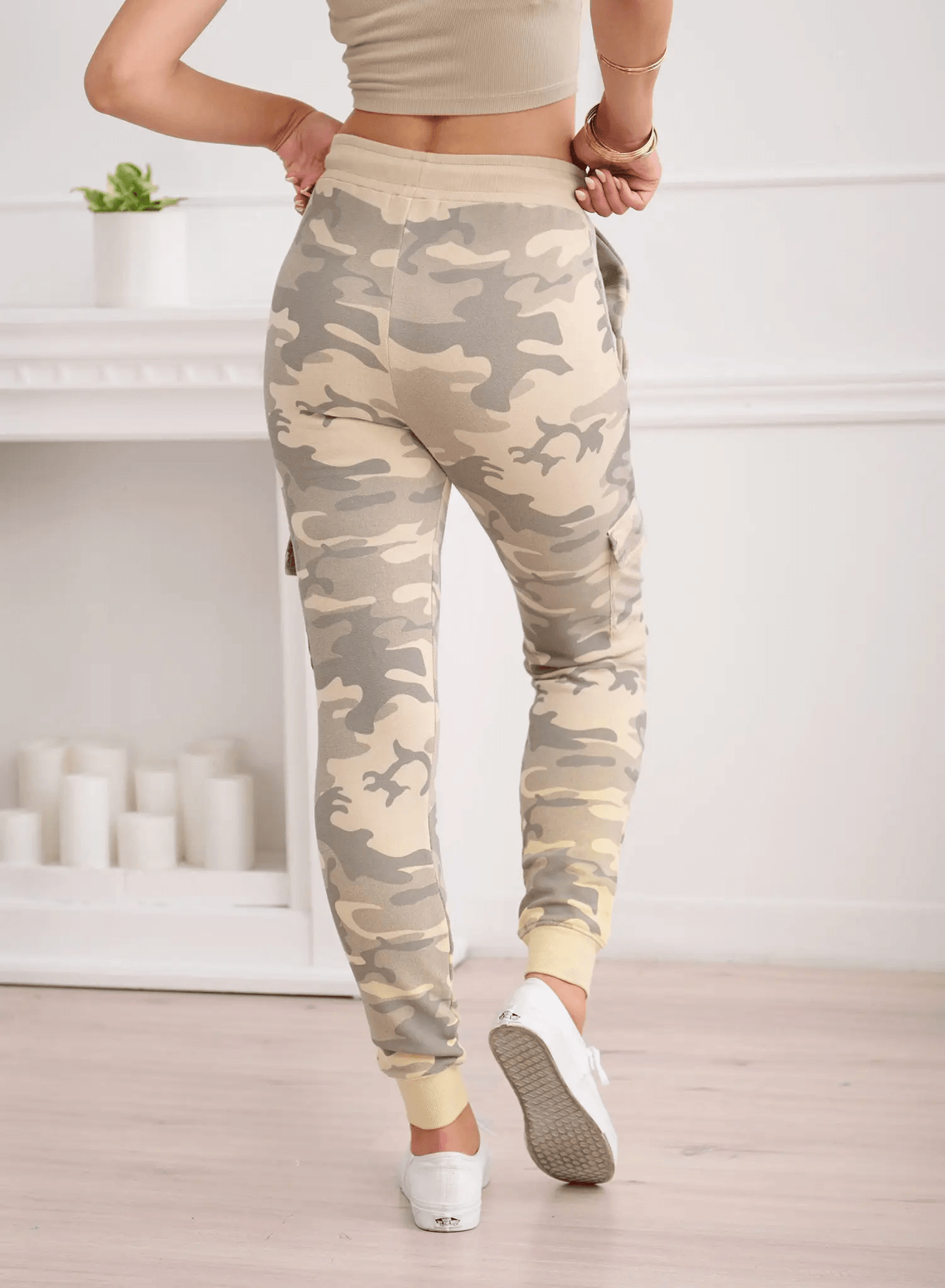 CHRLDR FADED CAMO Cargo Sweatpants - Taupe - Kota Wellness