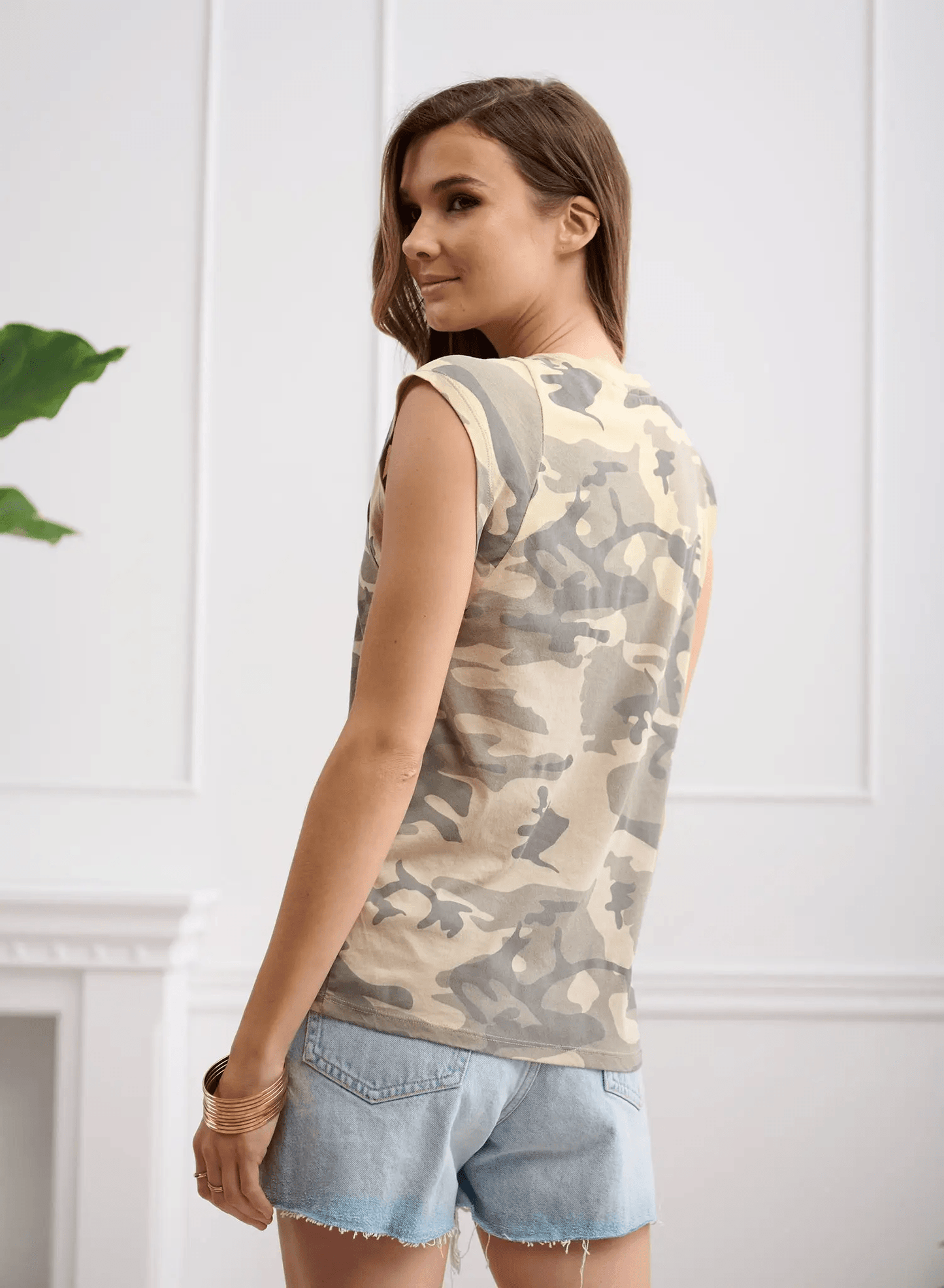 CHRLDR FADED CAMO Wide T-Shirt - Taupe - Kota Wellness