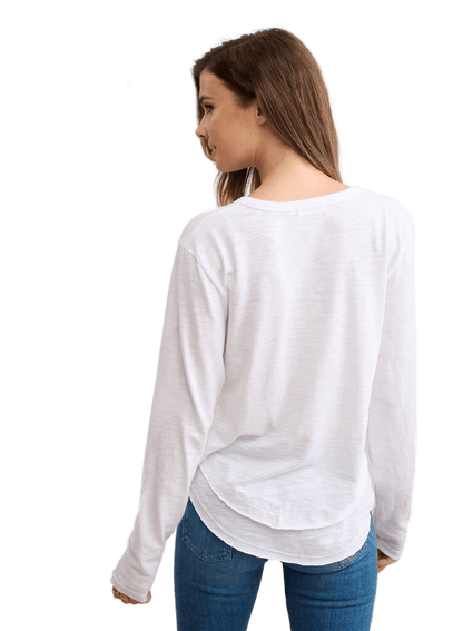 CHRLDR GRATEFUL EVERYDAY Mock Layer LS T-Shirt - White - Kota Wellness