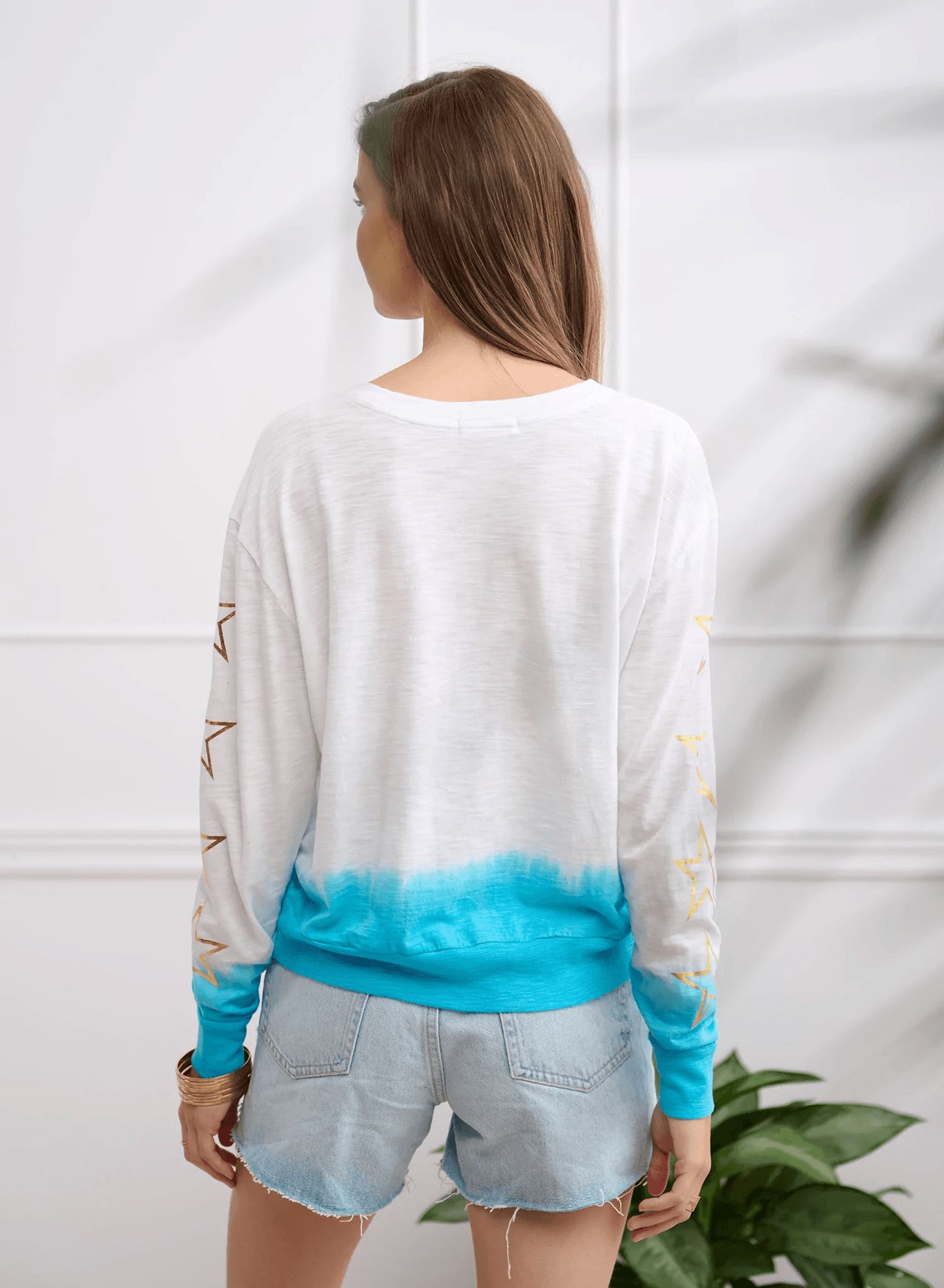 CHRLDR SLEEVE ROCK STAR Long Sleeve T-Shirt - Aqua - Kota Wellness