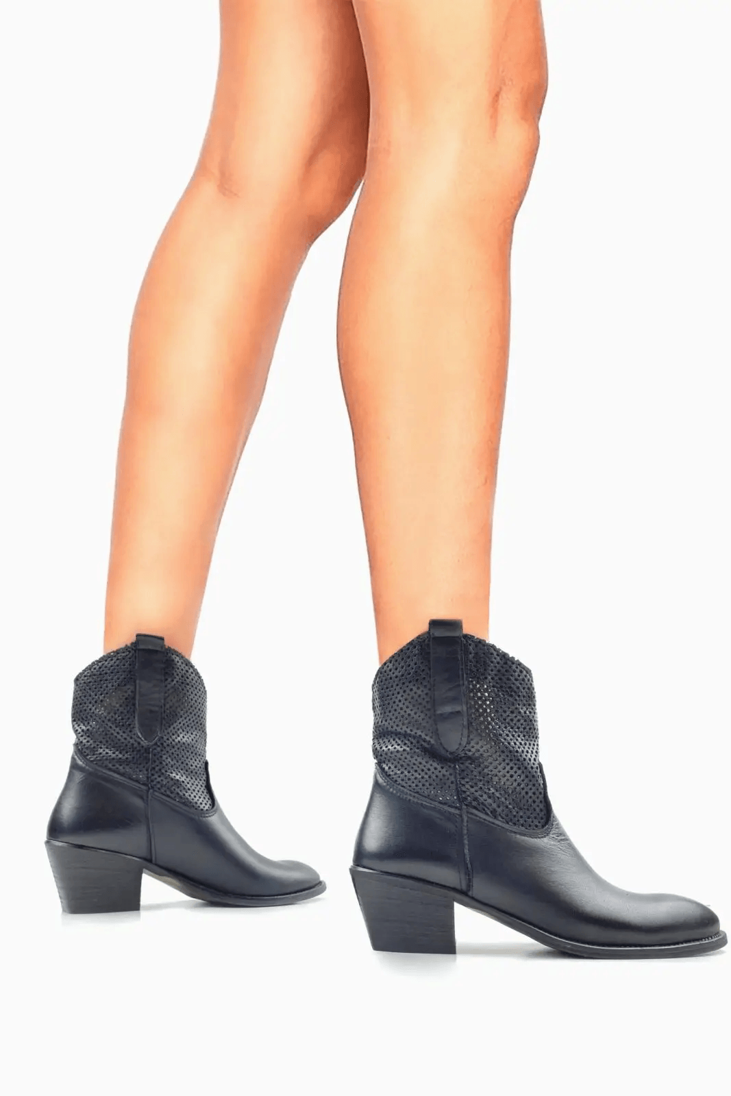 Eccellenza Donna Georgia Texan Boots - Black Leather - Kota Wellness