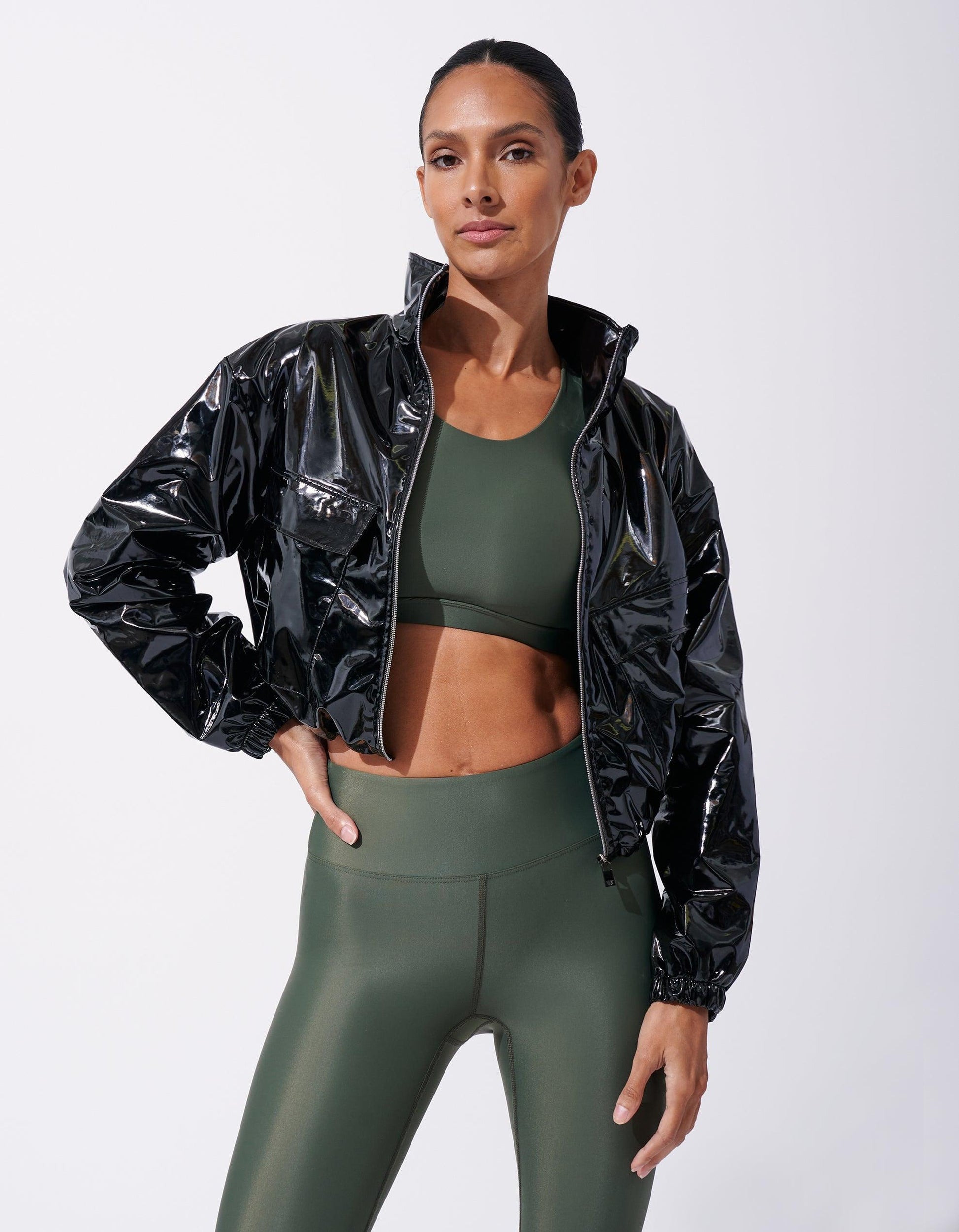 Heroine Sport Olympic Patent Jacket - Black Patent - Kota Wellness