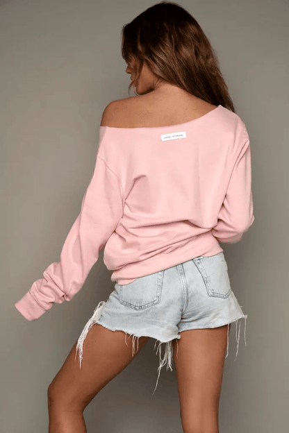 James Steward Scattered Hearts Oversized Sweatshirt - Pink - Kota Wellness