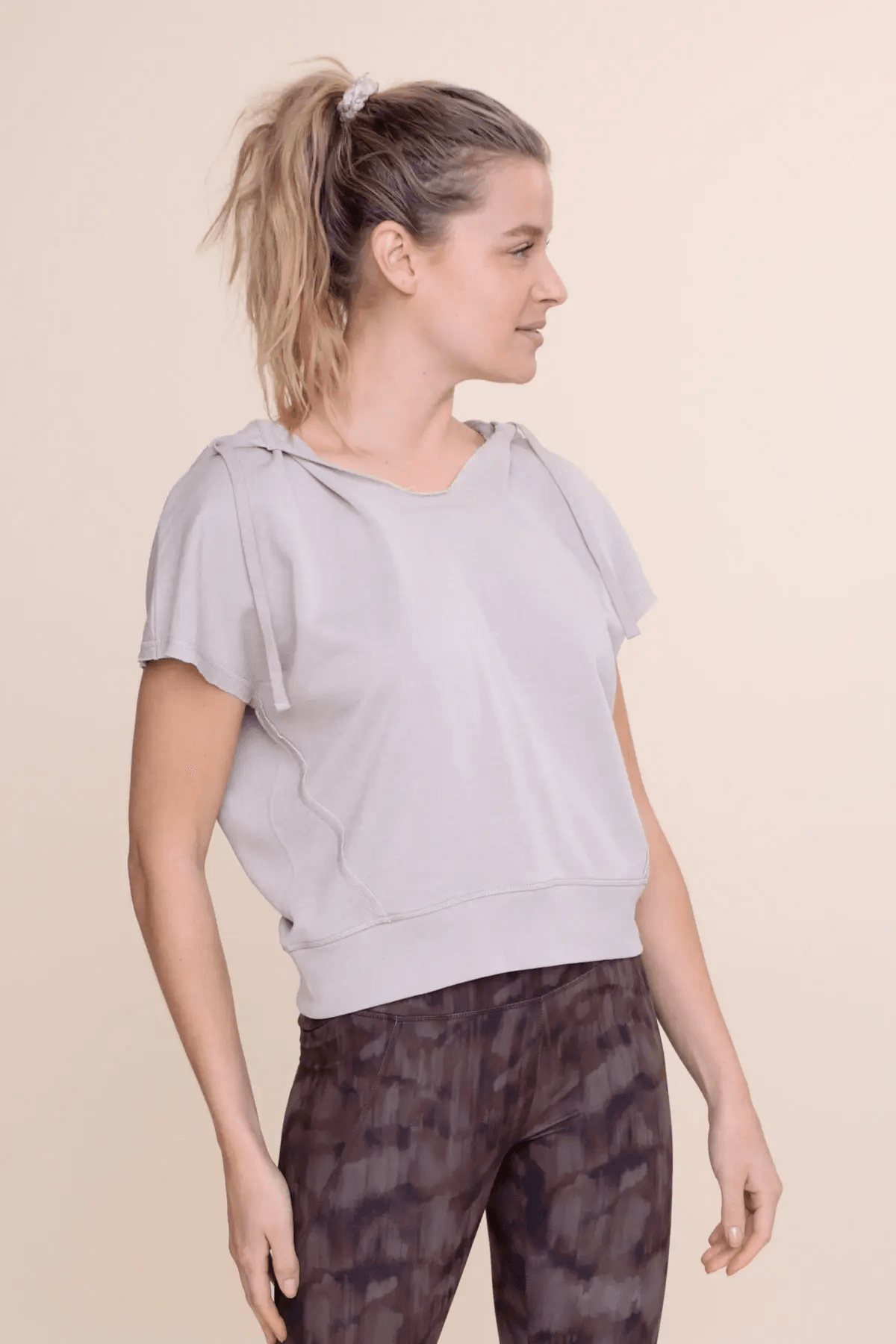 Mono B Burnout Tan Hoodie Top - Kota Wellness