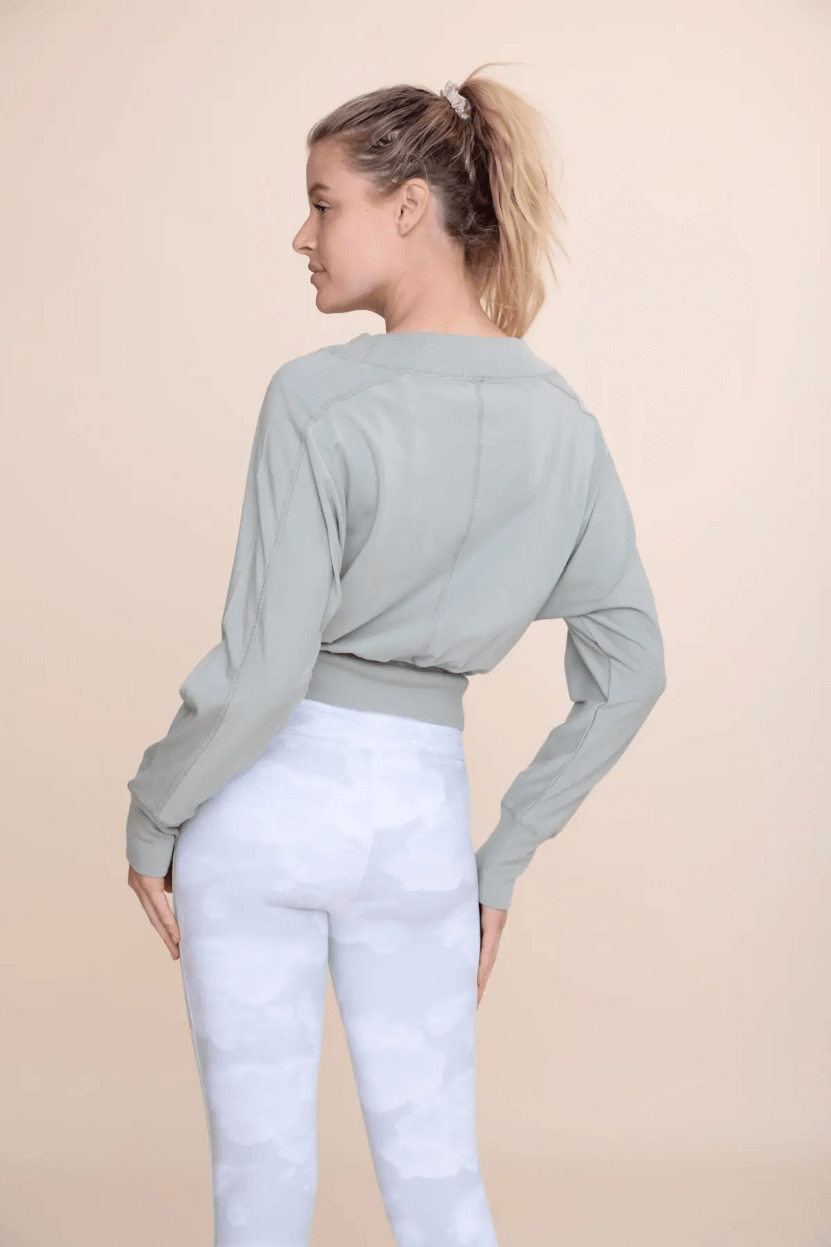 Mono B Dolman Sleeve Paneled Top - Sage - Kota Wellness