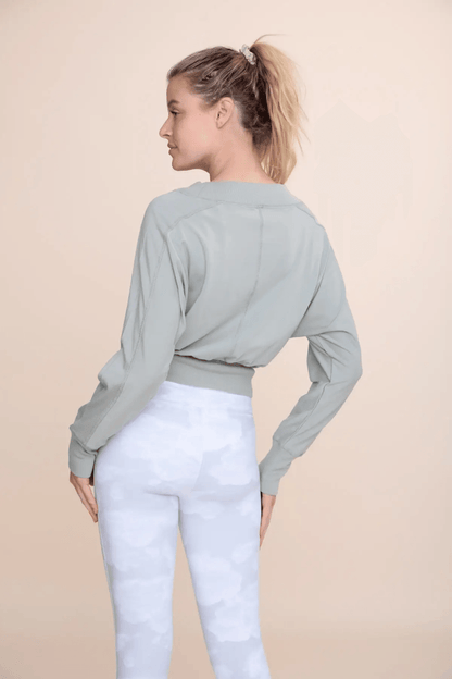 Mono B Dolman Sleeve Paneled Top - Sage - Kota Wellness