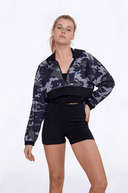 Mono B GREEN - Jungle Camo Half-Zip Pullover - Kota Wellness