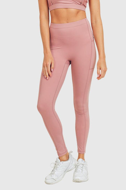 Mono B GREEN No Front Seam Swoop Leggings - Ash Rose - Kota Wellness