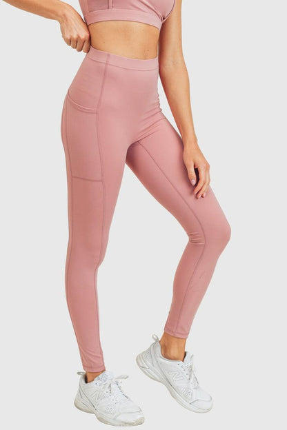 Mono B GREEN No Front Seam Swoop Leggings - Ash Rose - Kota Wellness