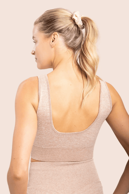 Mono B Hybrid Seamless Ribbed Sports Bra - Mud - Kota Wellness