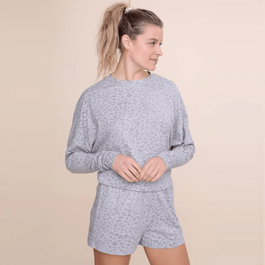 Mono B Leopard Print Dolman Lounge Top - Kota Wellness