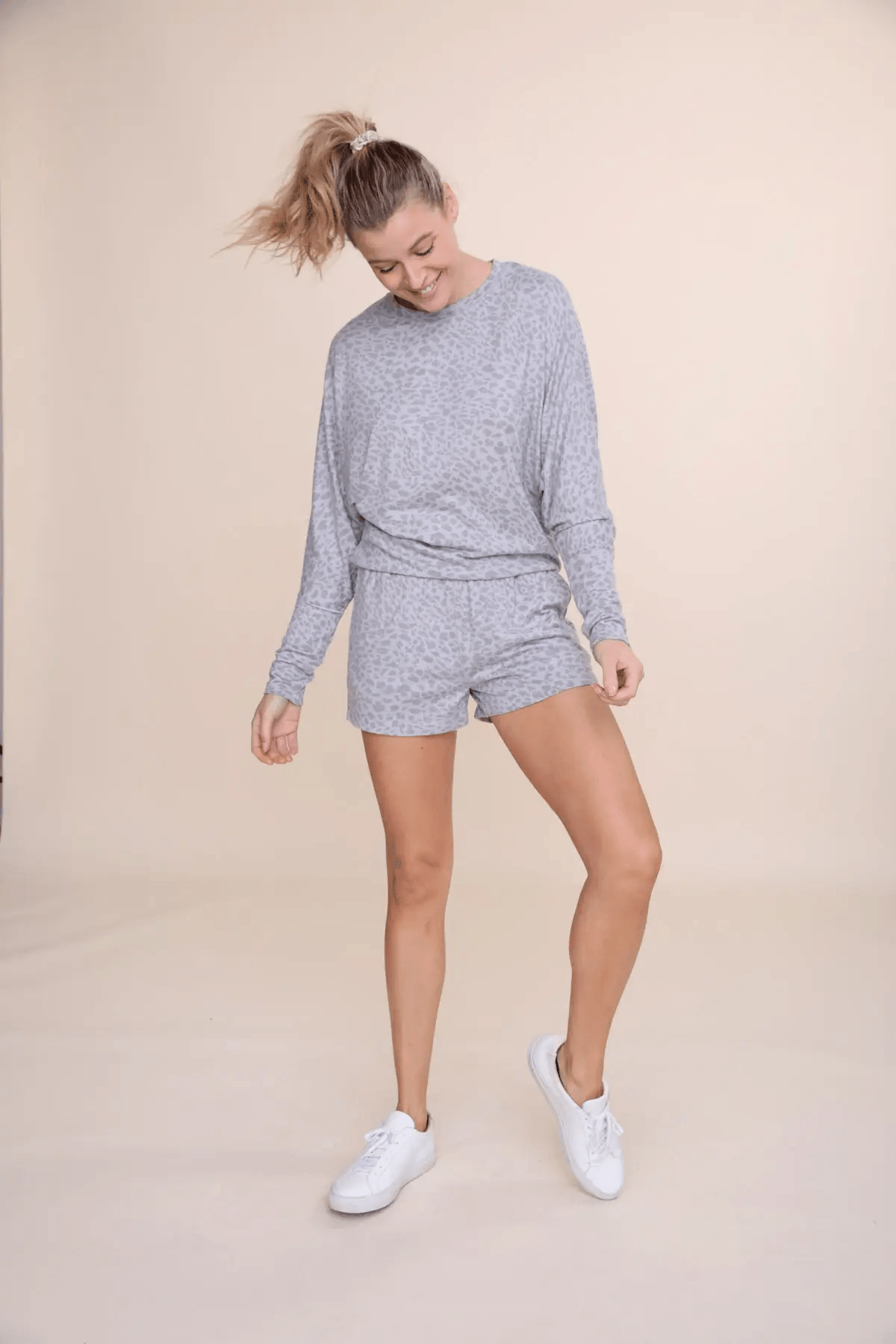 Mono B Leopard Print Dolman Lounge Top - Kota Wellness