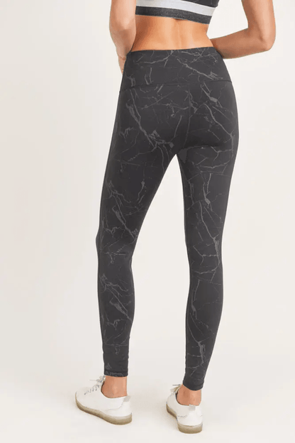 Mono B Marble Foil Print High-Waisted Leggings - Kota Wellness