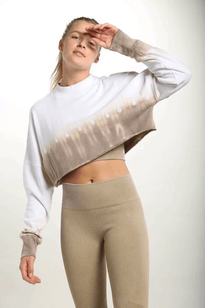 Mono B Rise of Tie-Dye Cropped Pullover - Iris - Kota Wellness