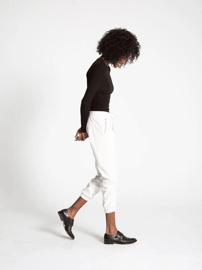 n:philanthropy Scarlett Vegan Leather Jogger - Vintage White - Kota Wellness