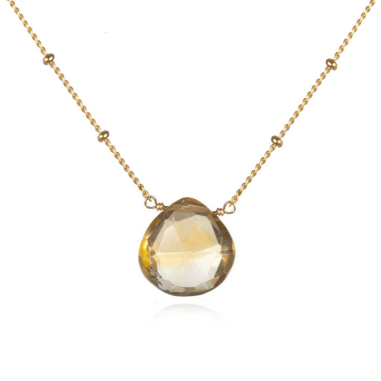 Satya Brighter Than Sunshine Citrine Teardrop Necklace - Kota Wellness