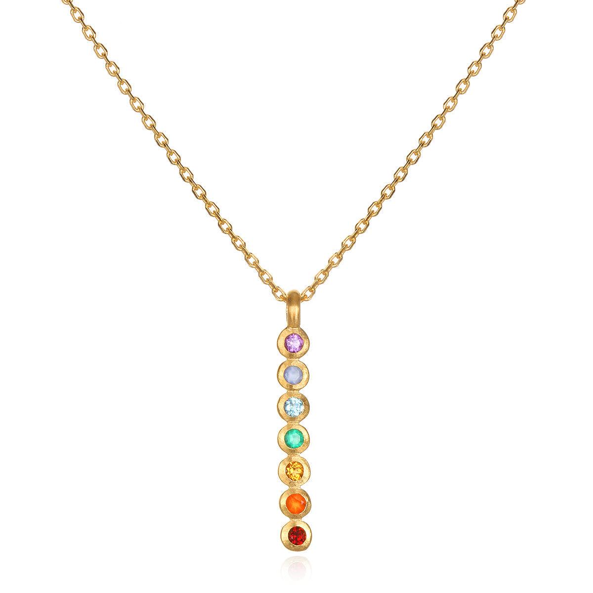 Satya Divine Alignment Multi Gemstone Chakra Necklace - Kota Wellness