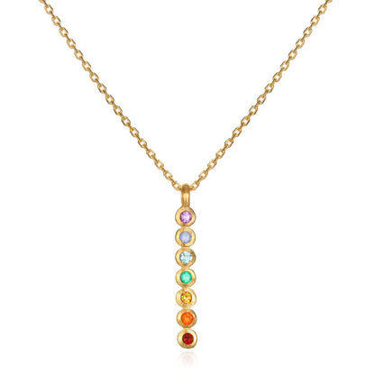 Satya Divine Alignment Multi Gemstone Chakra Necklace - Kota Wellness