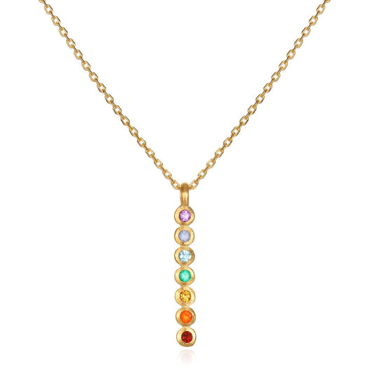 Satya Divine Alignment Multi Gemstone Chakra Necklace - Kota Wellness