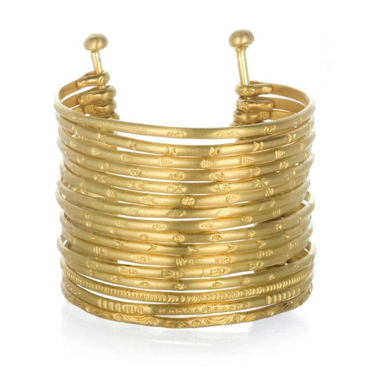 Satya Gold Large Bangle Bracelet Cuff - Kota Wellness