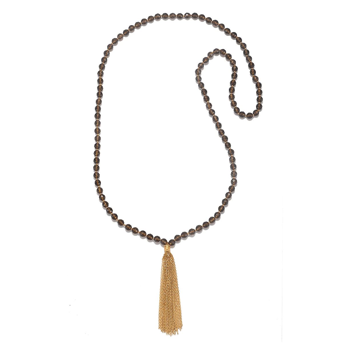 Satya Innate Power Smokey Quartz Gemstone Mala Necklace - Kota Wellness