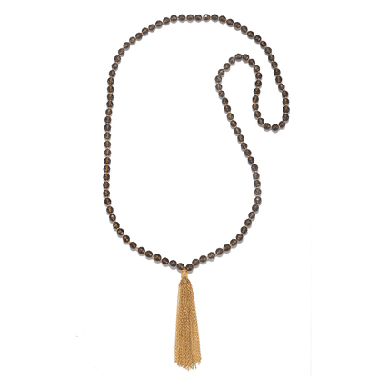 Satya Innate Power Smokey Quartz Gemstone Mala Necklace - Kota Wellness