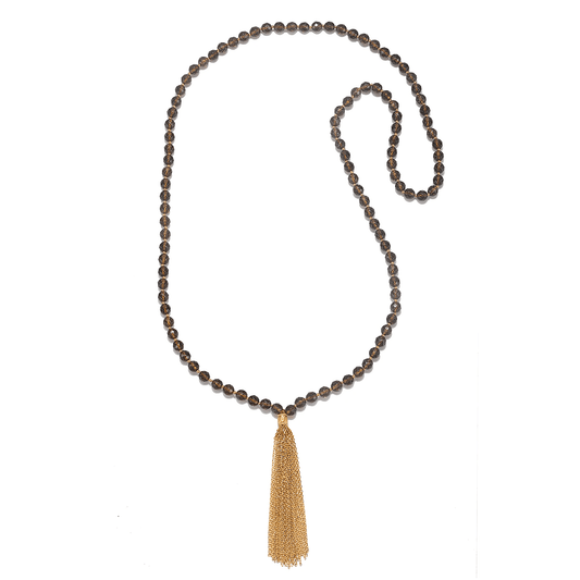 Satya Innate Power Smokey Quartz Gemstone Mala Necklace - Kota Wellness