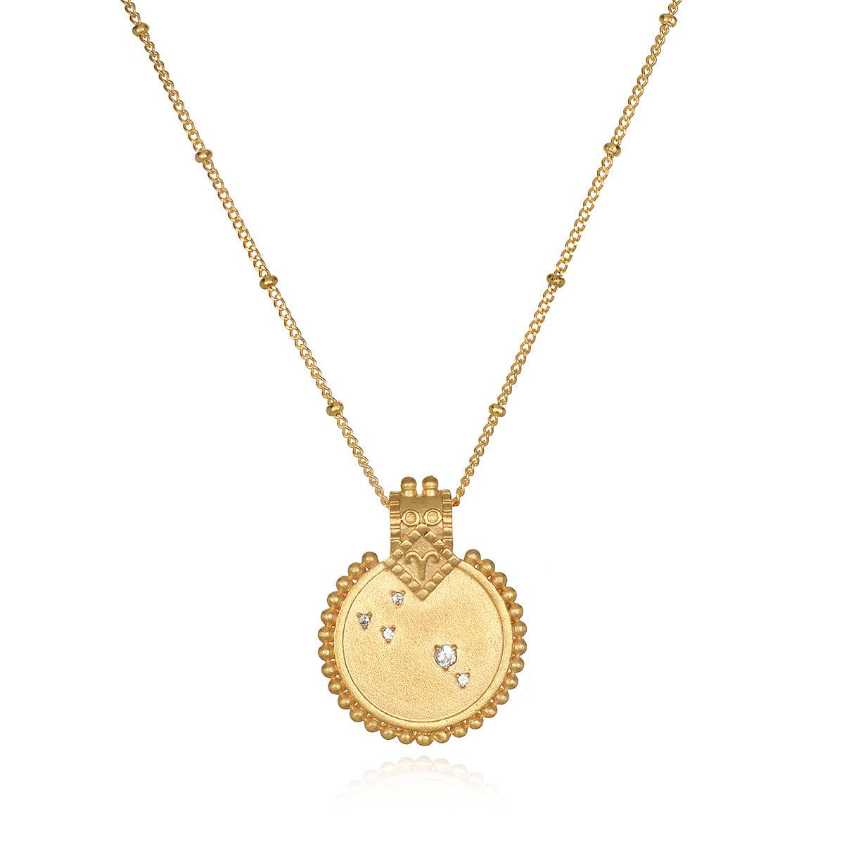 Satya Zodiac Aries White Topaz Necklace - Kota Wellness