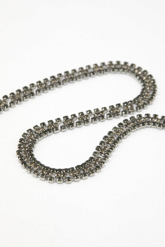 Sita Nevado Black Silver Crystal Choker Necklace - Kota Wellness