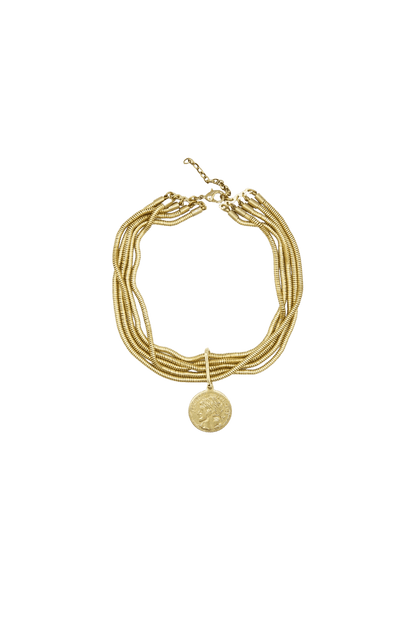Sita Nevado Coin Pendant Choker Necklace - Kota Wellness