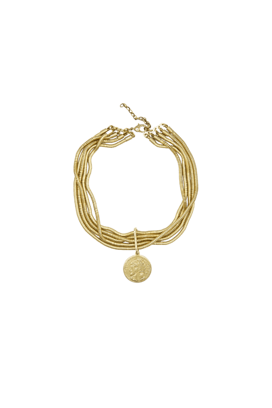 Sita Nevado Coin Pendant Choker Necklace - Kota Wellness